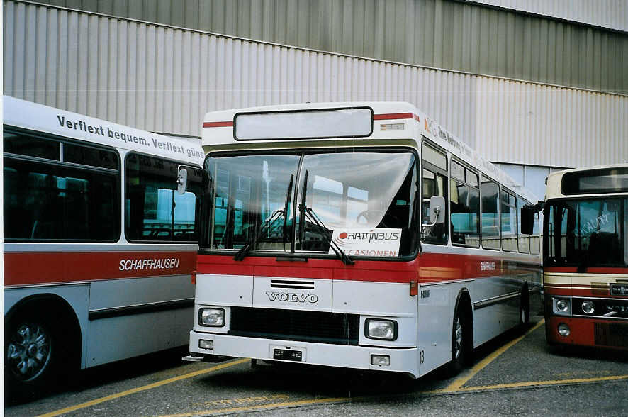(075'801) - SB Schaffhausen - Nr. 13 - Volvo/Hess (ex RVSH Schaffhausen Nr. 3; ex ASS Schleitheim Nr. 3; ex Nr. 13) am 26. M�rz 2005 in Biel, Rattinbus