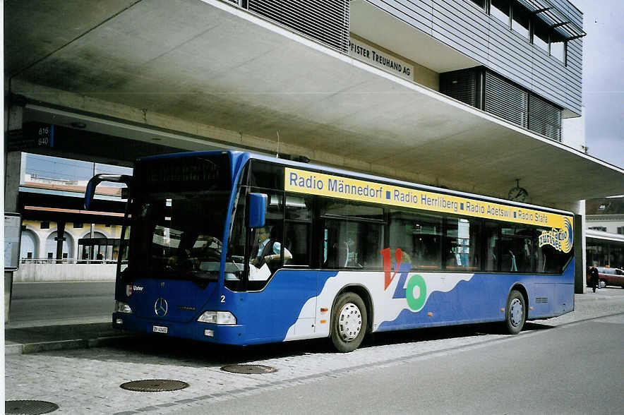 (075'834) - VZO Gr�ningen - Nr. 2/ZH 41'402 - Mercedes am 31. M�rz 2005 beim Bahnhof Uster