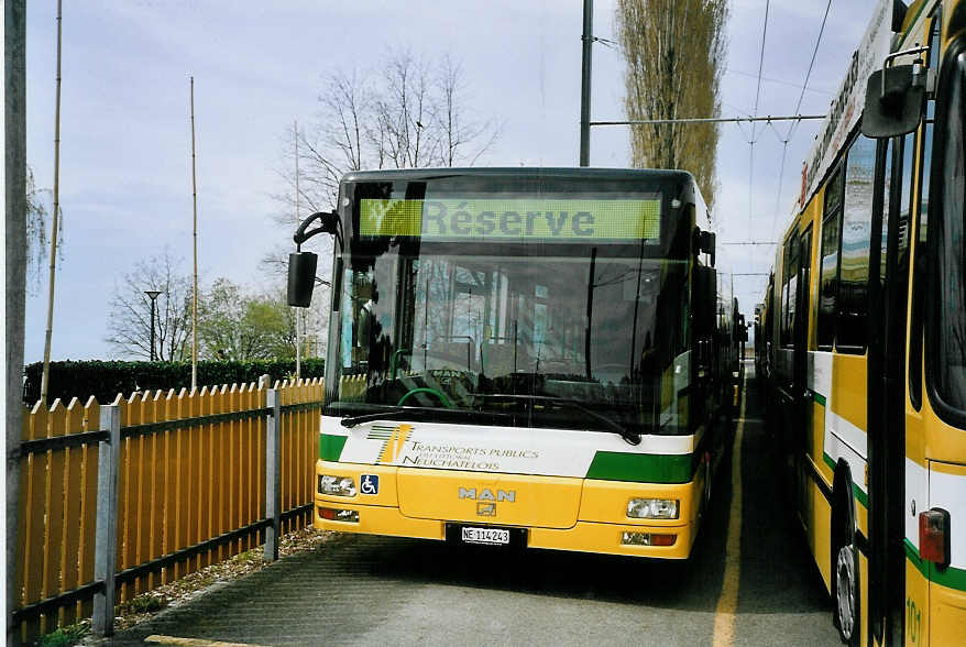 (076'225) - TN Neuch�tel - Nr. 243/NE 114'243 - MAN am 23. April 2005 in Neuch�tel, D�p�t