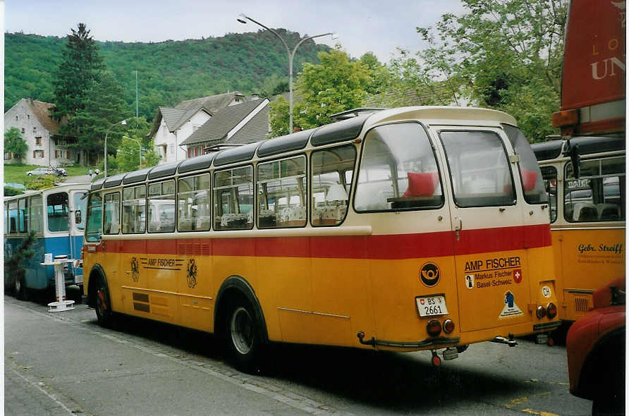 (077'230) - Fischer, Basel - Nr. 21/BS 2661 - FBW/Gangloff (ex B�tra, Birr Nr. 21; ex P 24'160) am 5. Juni 2005 in Reigoldswil, Dorfplatz