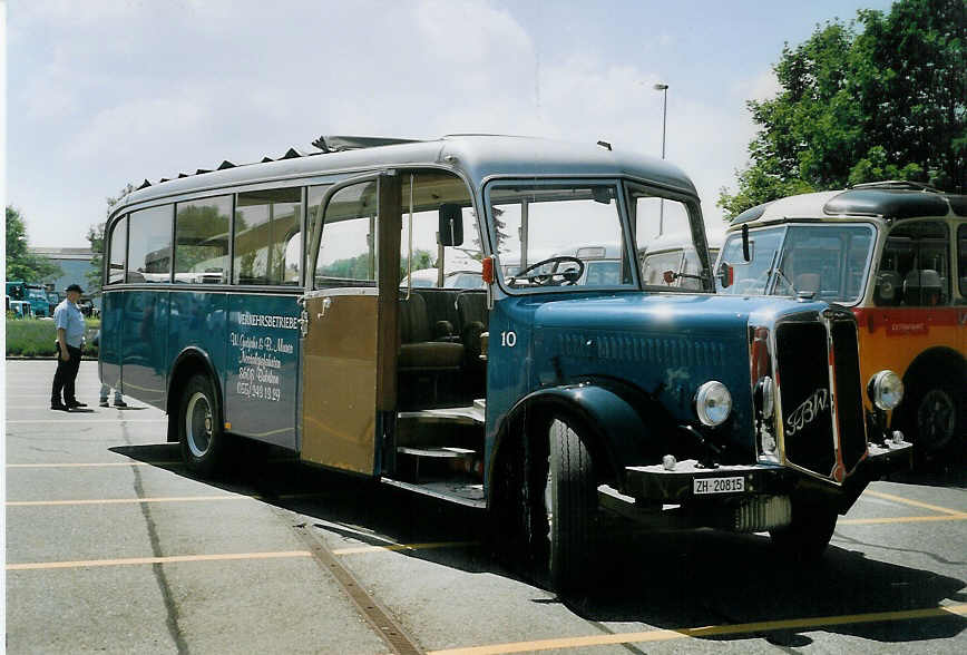 (077'715) - Murer, Jona - Nr. 10/ZH 20'815 - FBW/T�scher (ex VZO Gr�ningen Nr. 10; ex Richter, Z�rich; ex VZO Gr�ningen Nr. 10) am 18. Juni 2005 in Hinwil, AMP