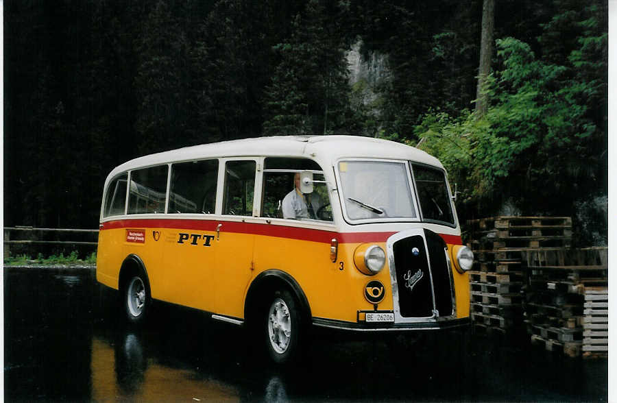 (078'032) - Schmid, Th�rishaus - Nr. 3/BE 26'206 - Saurer/Gangloff (ex Geiger, Adelboden Nr. 3) am 25. Juni 2005 auf der Griesalp