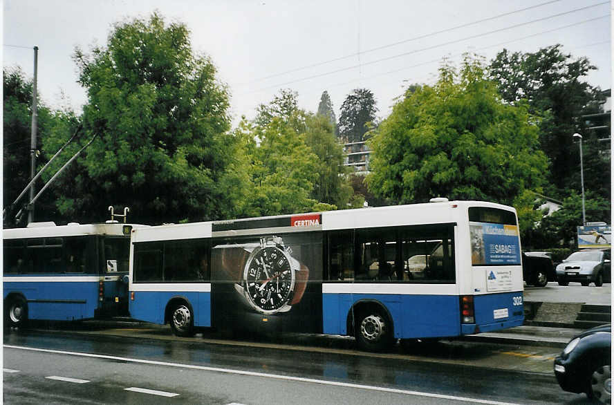 (078'403) - VBL Luzern - Nr. 302 - Lanz+Marti/Hess Personenanh�nger am 11. Juli 2005 in Luzern, Br�elstrasse