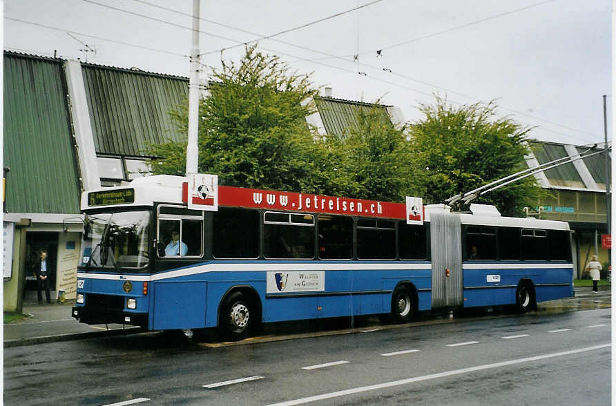 (078'406) - VBL Luzern - Nr. 187 - NAW/Hess Gelenktrolleybus am 11. Juli 2005 in Luzern, Br�elstrasse