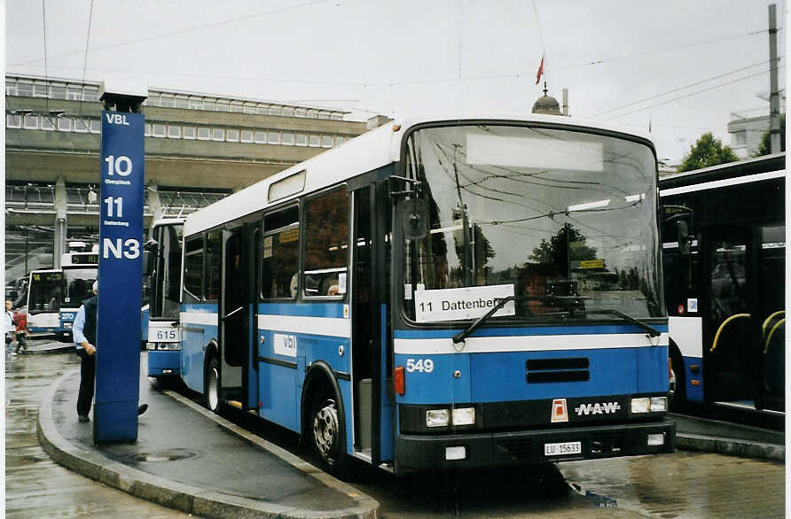 (078'429) - VBL Luzern - Nr. 549/LU 15'633 - NAW/R&J (ex Gowa, Luzern Nr. 49) am 11. Juli 2005 beim Bahnhof Luzern