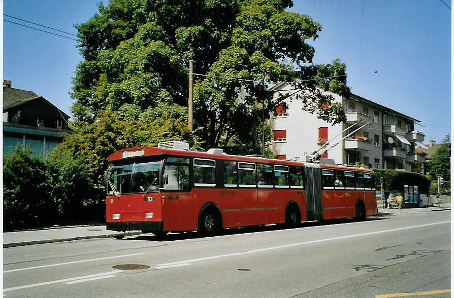 (079'118) - Bernmobil, Bern - Nr. 53 - FBW/R&J Gelenktrolleybus am 27. Juli 2005 in Bern, Bethlehem S�ge