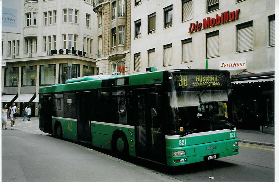 (079'323) - BVB Basel - Nr. 821/BS 2821 - MAN am 30. Juli 2005 in Basel, Schiffl�nde