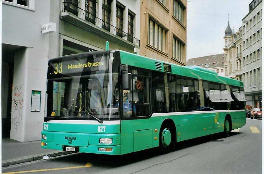 (079'324) - BVB Basel - Nr. 827/BS 2827 - MAN am 30. Juli 2005 in Basel, Schiffl�nde