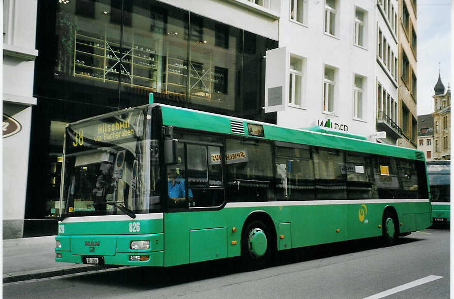 (079'325) - BVB Basel - Nr. 826/BS 2826 - MAN am 30. Juli 2005 in Basel, Schiffl�nde