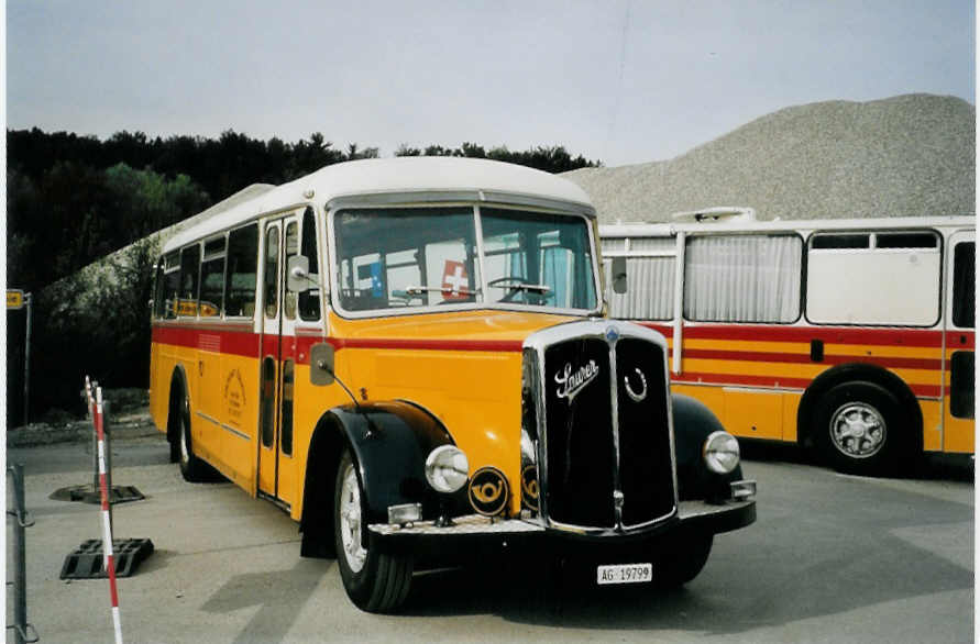 (079'735) - K�lin, M�riken - AG 19'799 - Saurer/T�scher (ex Furrer, Schmidr�ti) am 27. August 2005 in Niederbipp, Saurertreffen