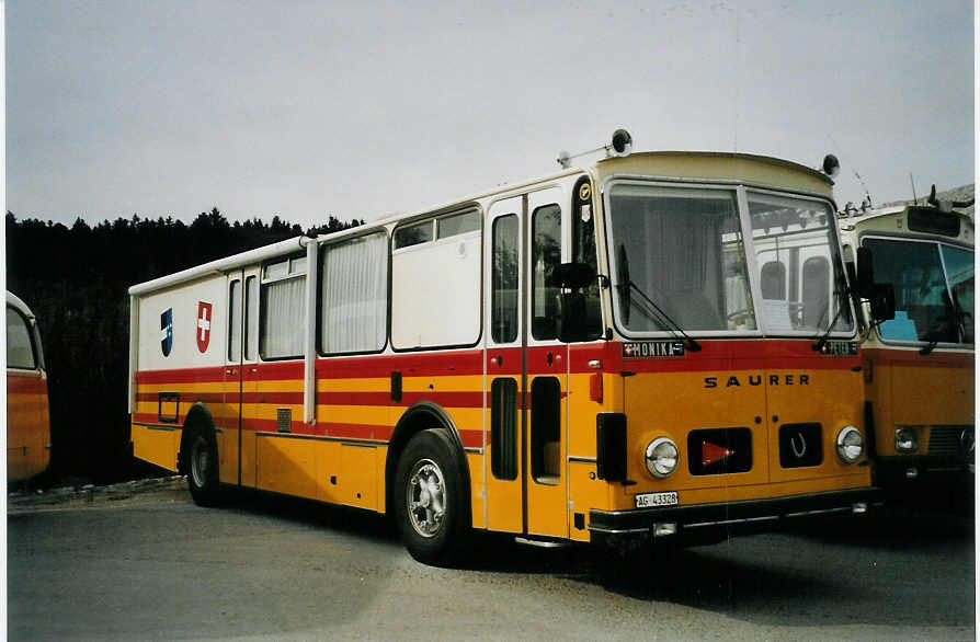 (079'736) - Siegrist, Berikon - AG 43'328 - Saurer/FHS (ex P 25'697; ex Furler, B�ren) am 27. August 2005 in Niederbipp, Saurertreffen