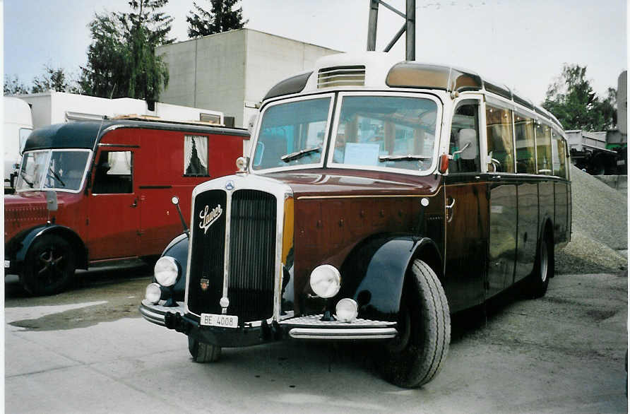 (079'810) - Roth, Niederwangen - BE 4008 - Saurer/Eggli (ex Paproth, D-Mainz; ex Hotel Orselina, Locarno; ex Riederer, St. Margarethenberg; ex Luk, Gr�sch; ex P 23'138; ex P 2205) am 27. August 2005 in Niederbipp, Saurertreffen