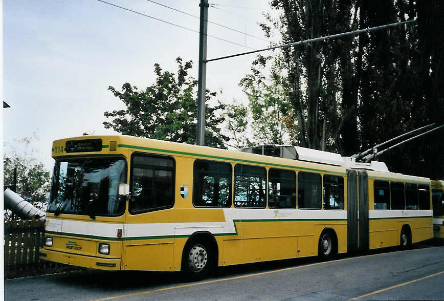 (080'017) - TN Neuch�tel - Nr. 114 - NAW/Hess Gelenktrolleybus am 27. August 2005 in Neuch�tel, D�p�t 