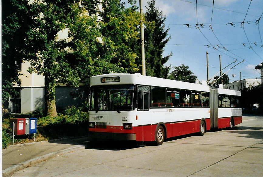 (080'202) - SW Winterthur - Nr. 122 - Saurer/FHS Gelenktrolleybus am 28. August 2005 in Winterthur, W�lflingen