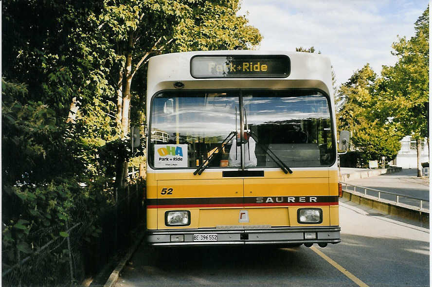 (080'402) - STI Thun - Nr. 52/BE 396'552 - Saurer/R&J am 10. September 2005 bei der Schiffl�ndte Thun
