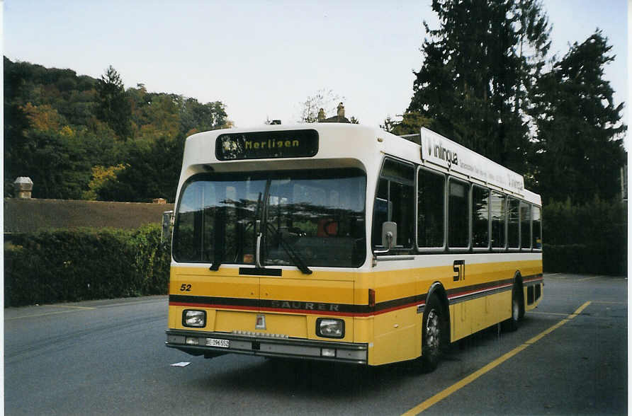 (080'711) - STI Thun - Nr. 52/BE 396'552 - Saurer/R&J am 15. Oktober 2005 bei der Schiffl�ndte Thun