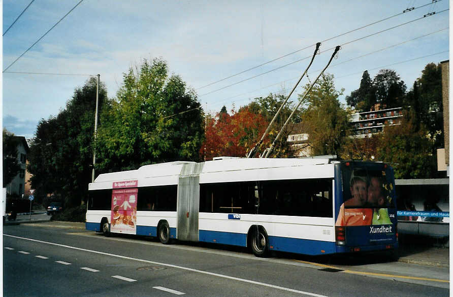 (081'233) - VBL Luzern - Nr. 204 - Hess/Hess Gelenktrolleybus am 21. Oktober 2005 in Luzern, Br�elstrasse