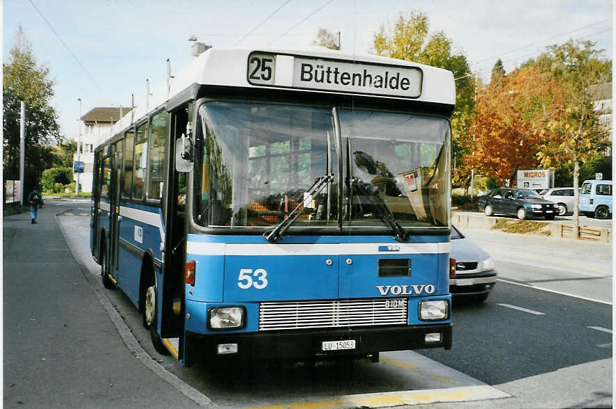 (081'304) - VBL Luzern - Nr. 53/LU 15'053 - Volvo/Hess am 21. Oktober 2005 in Luzern, Br�elstrasse