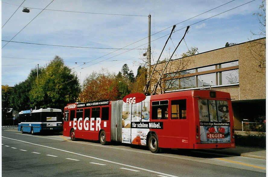 (081'312) - VBL Luzern - Nr. 191 - NAW/Hess Gelenktrolleybus am 21. Oktober 2005 in Luzern, Br�elstrasse