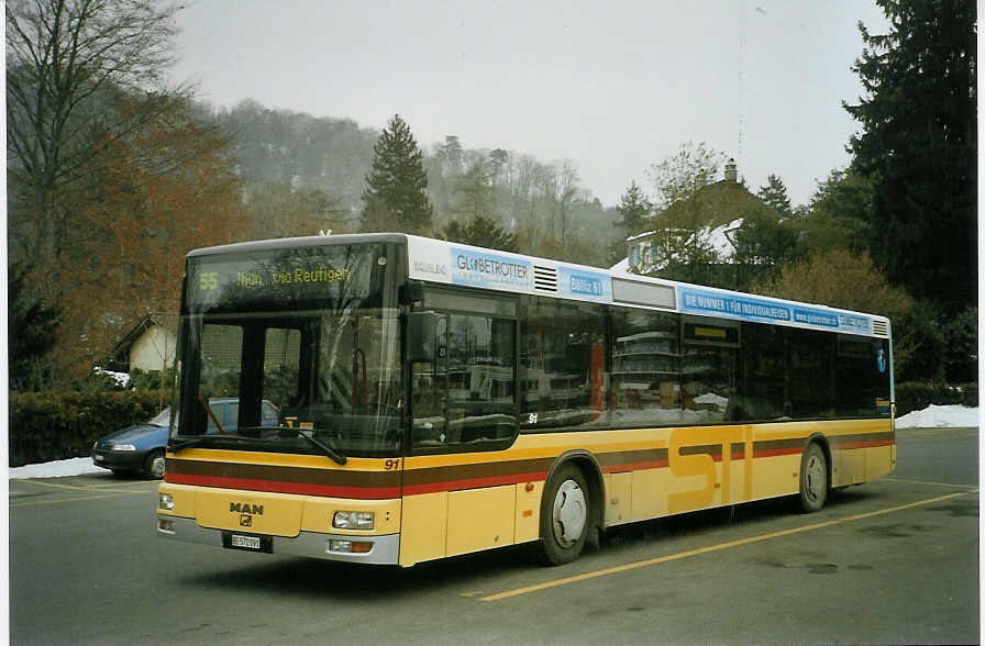 (082'912) - STI Thun - Nr. 91/BE 572'091 - MAN am 5. Februar 2006 bei der Schiffl�ndte Thun