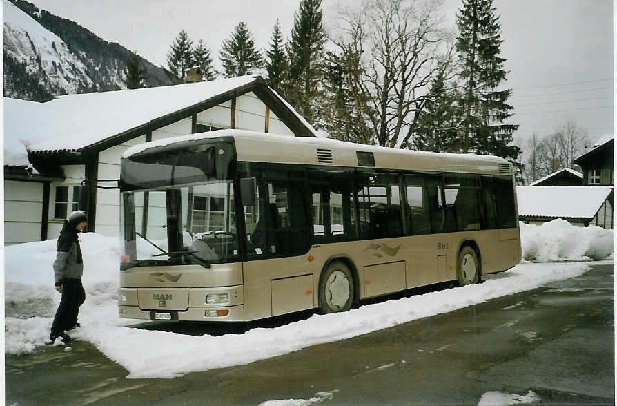 (083'214) - AFA Adelboden - Nr. 55/BE 611'030 - MAN/G�ppel (ex Matt, FL-Mauren Nr. 66) am 19. Februar 2006 in Lenk, Gutenbrunnenstrasse