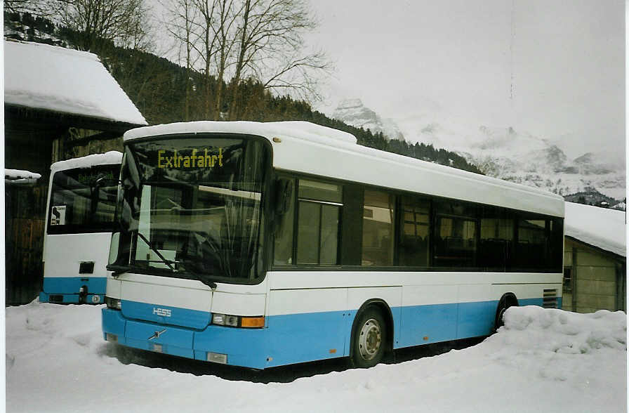 (083'219) - LVB Lenk - Volvo/Hess (ex RTB Altst�tten Nr. 11) am 19. Februar 2006 in Lenk, Garage
