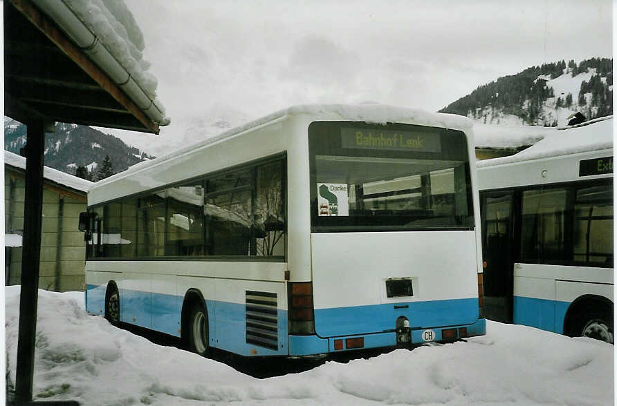 (083'221) - LVB Lenk - Volvo/Hess (ex RTB Altst�tten Nr. 12) am 19. Februar 2006 in Lenk, Garage