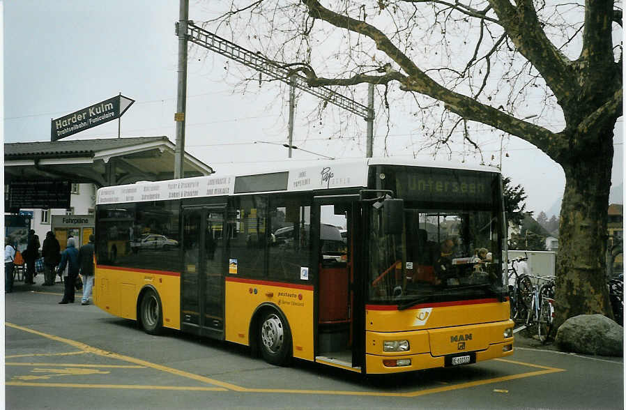 (083'320) - PostAuto Bern - BE 610'531 - MAN/G�ppel (ex P 23'032) am 25. Februar 2006 beim Bahnhof Interlaken West