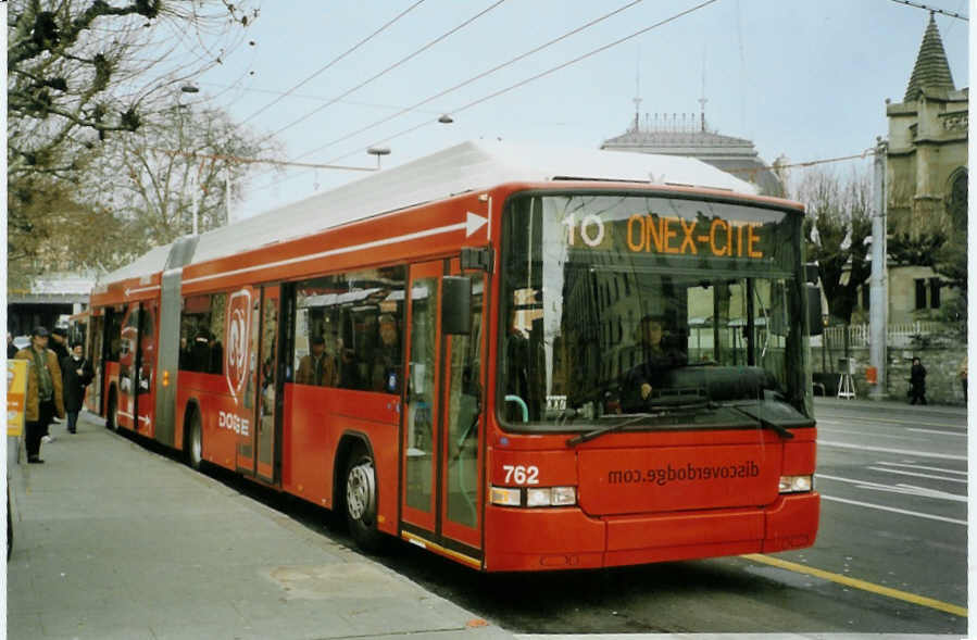 (083'405) - TPG Gen�ve - Nr. 762 - Hess/Hess Gelenktrolleybus am 6. M�rz 2006 in Gen�ve, 22-Cantons
