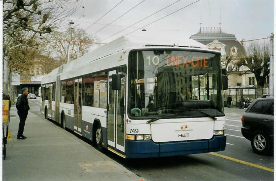 (083'435) - TPG Gen�ve - Nr. 749 - Hess/Hess Gelenktrolleybus am 6. M�rz 2006 in Gen�ve, 22-Cantons