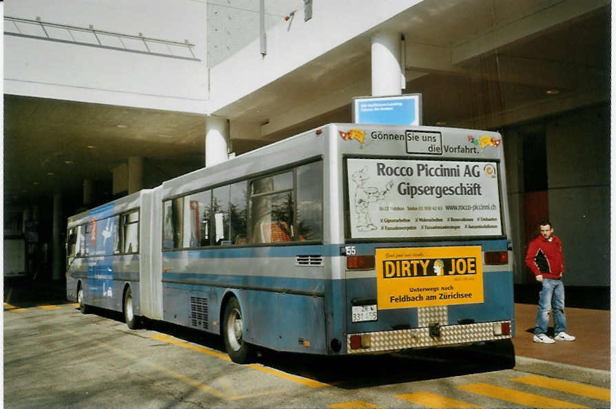 (083'622) - VZO Gr�ningen - Nr. 155/ZH 331'455 - Mercedes (ex Nr. 55) am 6. M�rz 2006 in Gen�ve, Palexpo (Einsatz Dupraz)