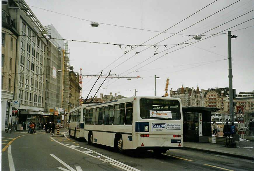 (083'804) - TL Lausanne - Nr. 906 - Lanz+Marti/Hess Personenanh�nger am 6. M�rz 2006 in Lausanne, Bel-Air