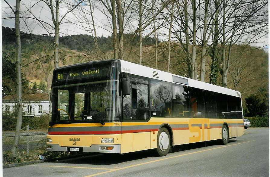 (084'203) - STI Thun - Nr. 100/BE 577'100 - MAN am 3. April 2006 bei der Schiffl�ndte Thun