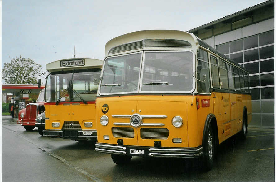 (085'330) - Stebler, Basel - BS 1815 - Saurer/FHS (ex Reber, Basel; ex Eggenberger, M�riken; ex Ott, Wetzikon; ex OPC Ennetb�rgen Nr. 3; ex AVG Grindelwald; ex P 24'143) am 20. Mai 2006 in Bellach, Hess