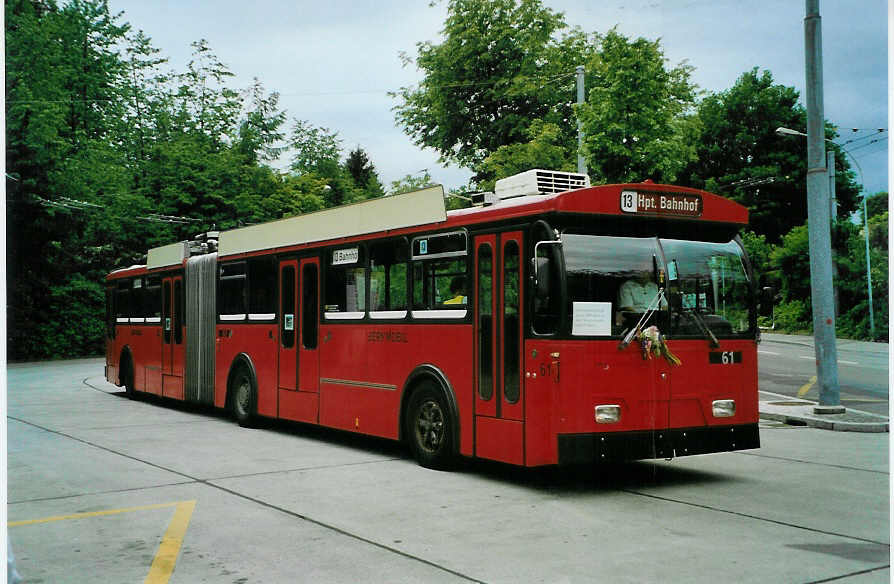(085'720) - Bernmobil, Bern - Nr. 61 - FBW/Hess Gelenktrolleybus am 28. Mai 2006 in Bern, B�mpliz