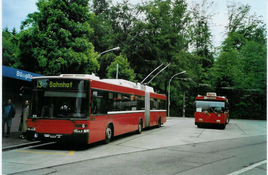 (085'723) - Bernmobil, Bern - Nr. 6 - NAW/Hess Gelenktrolleybus am 28. Mai 2006 in Bern, B�mpliz