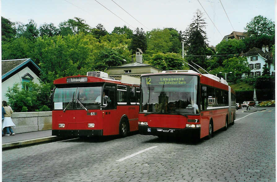 (085'805) - Bernmobil, Bern - Nr. 7 - NAW/Hess Gelenktrolleybus am 28. Mai 2006 in Bern, B�rengraben