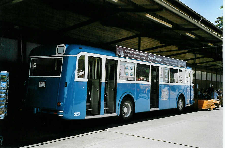 (086'530) - Biegger, Uster - Nr. 3/GL 20'323 - FBW/T�scher (ex DFB Andermatt; ex VBZ Z�rich Nr. 323) am 18. Juni 2006 in Hinwil, AMP