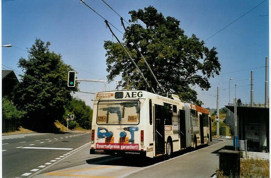 (087'533) - VBL Luzern - Nr. 181 - NAW/Hess Gelenktrolleybus am 25. Juli 2006 in Luzern, Unterl�chli