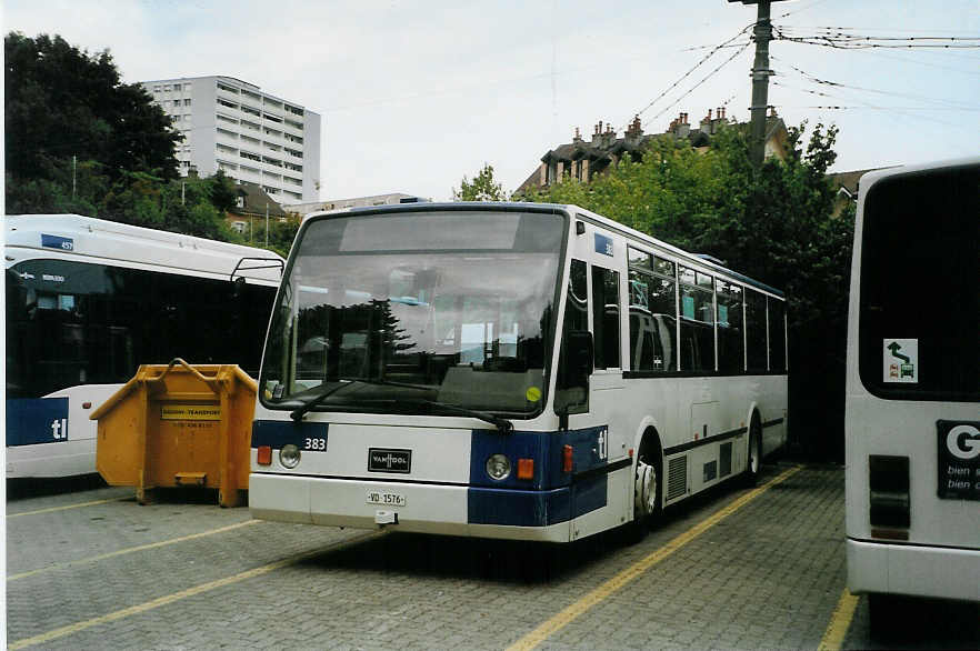 (087'722) - TL Lausanne - Nr. 383/VD 1576 - Van Hool am 26. Juli 2006 in Lausanne, D�p�t Borde