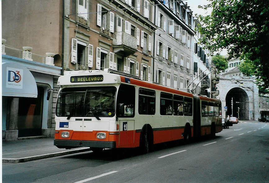 (087'736) - TL Lausanne - Nr. 884 - Saurer/Hess Gelenktrolleybus (ex TPG Gen�ve Nr. 651) am 26. Juli 2006 in Lausanne, Tunnel