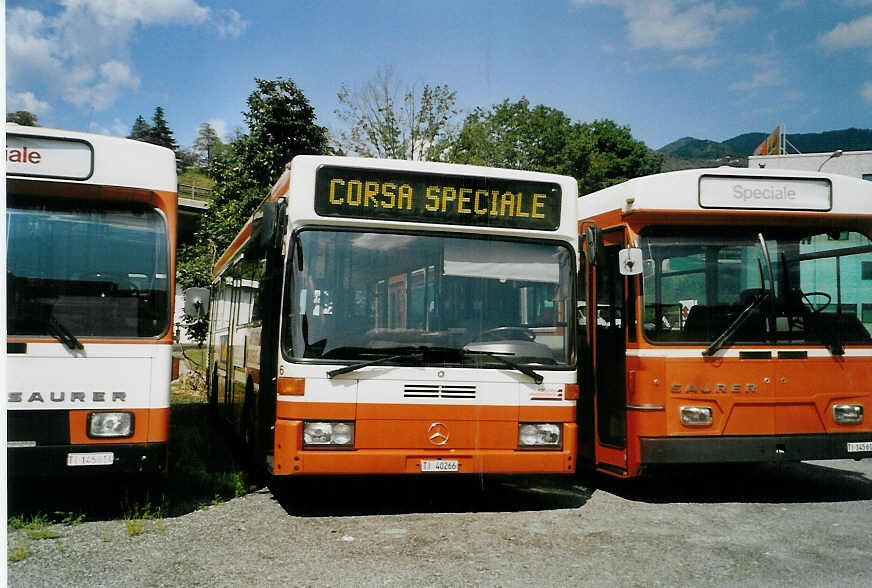 (088'525) - AMSA Chiasso - Nr. 6/TI 40'266 - Mercedes (ex Vorf�hrfahrzeug) am 2. August 2006 in Balerna, Garage