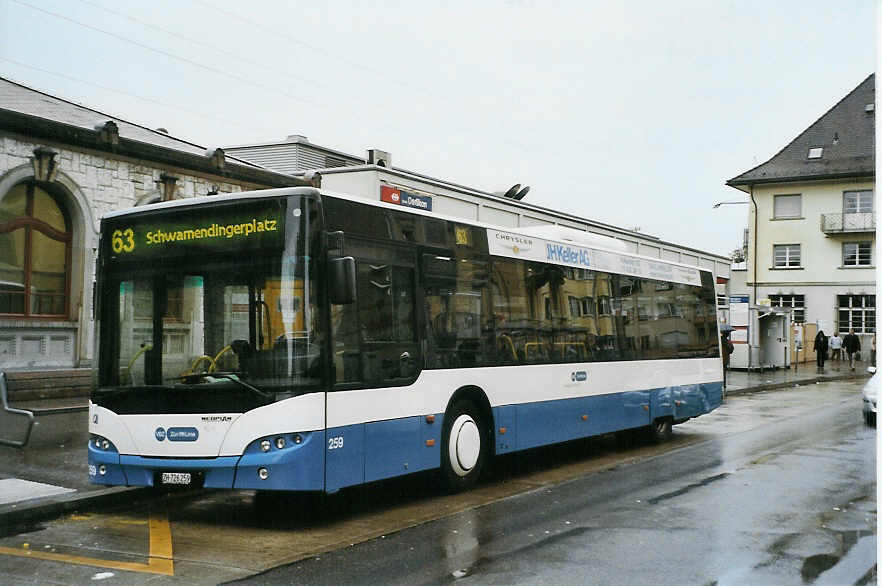 (090'626) - VBZ Z�rich - Nr. 259/ZH 726'259 - Neoplan am 11. November 2006 beim Bahnhof Z�rich-Oerlikon
