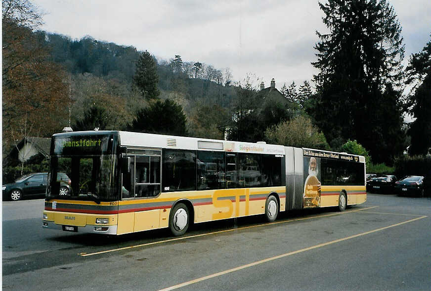 (090'925) - STI Thun - Nr. 105/BE 577'105 - MAN am 8. Dezember 2006 bei der Schiffl�ndte Thun