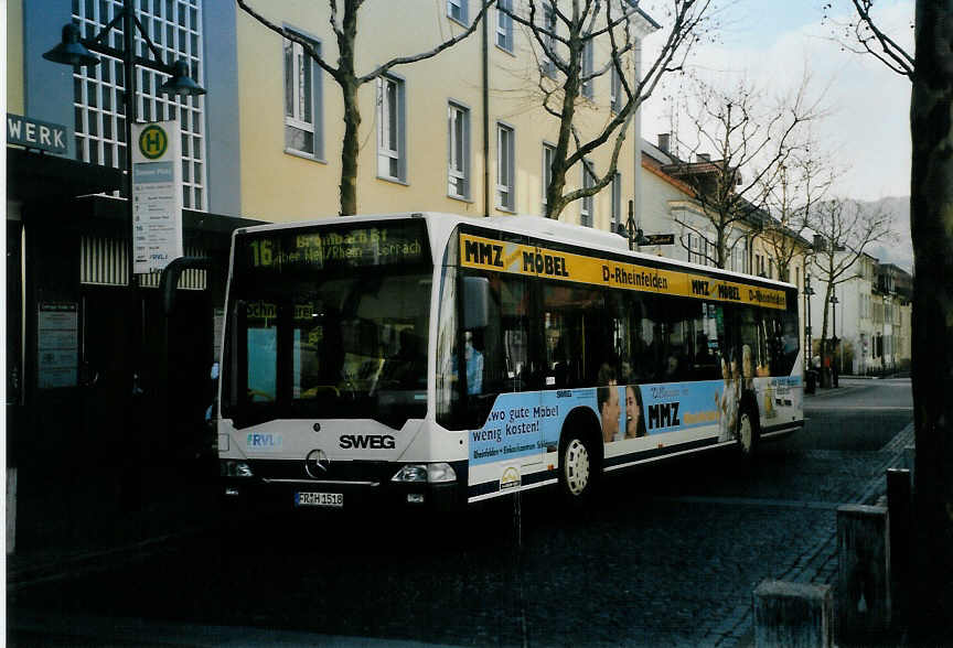 (091'816) - SWEG Lahr - FR-H 1518 - Mercedes am 3. Februar 2007 in L�rrach, Senserplatz