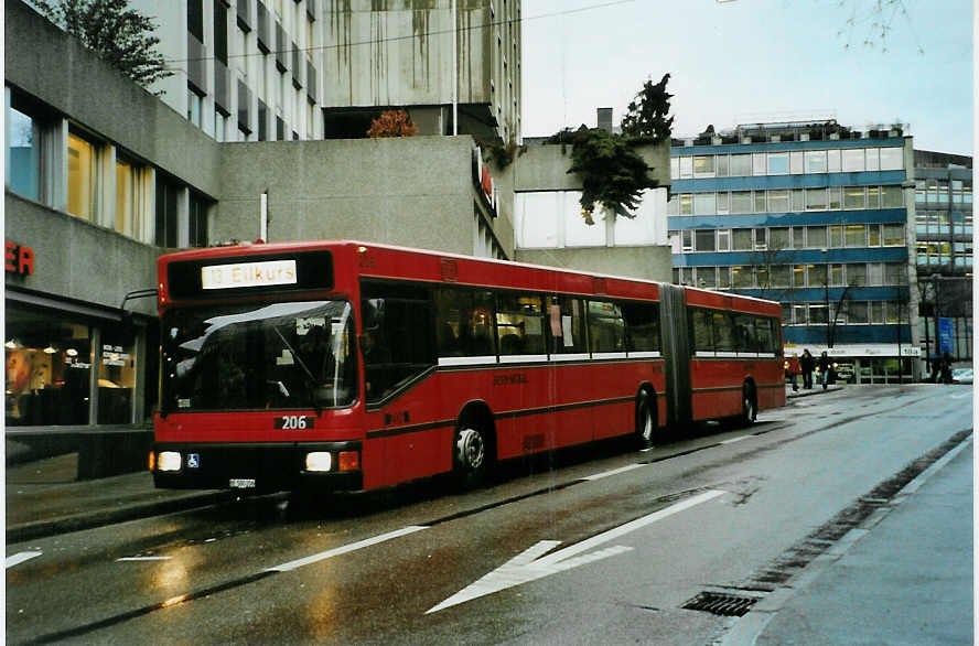 (091'908) - Bernmobil, Bern - Nr. 206/BE 500'206 - MAN am 12. Februar 2007 in Bern, City West