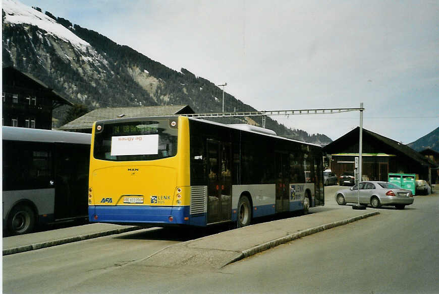 (092'007) - AFA Adelboden - Nr. 54/BE 611'056 - Neoplan (ex VBZ Z�rich Nr. 243) am 17. Februar 2007 beim Bahnhof Lenk