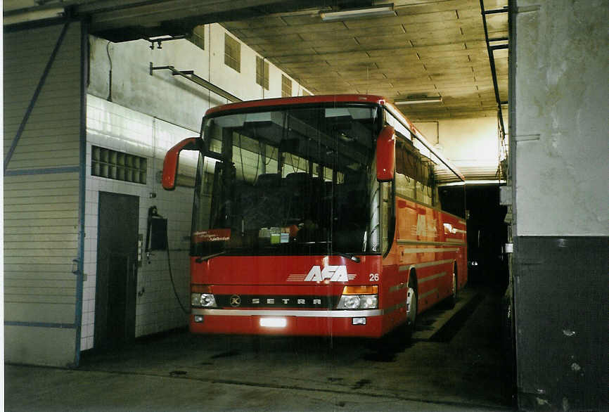 (092'131) - AFA Adelboden - Nr. 26/BE 21'181 - Setra (ex Nr. 16; ex Fr�hlich, D-Ludwigshafen/Rhein) am 18. Februar 2007 im Autobahnhof Adelboden