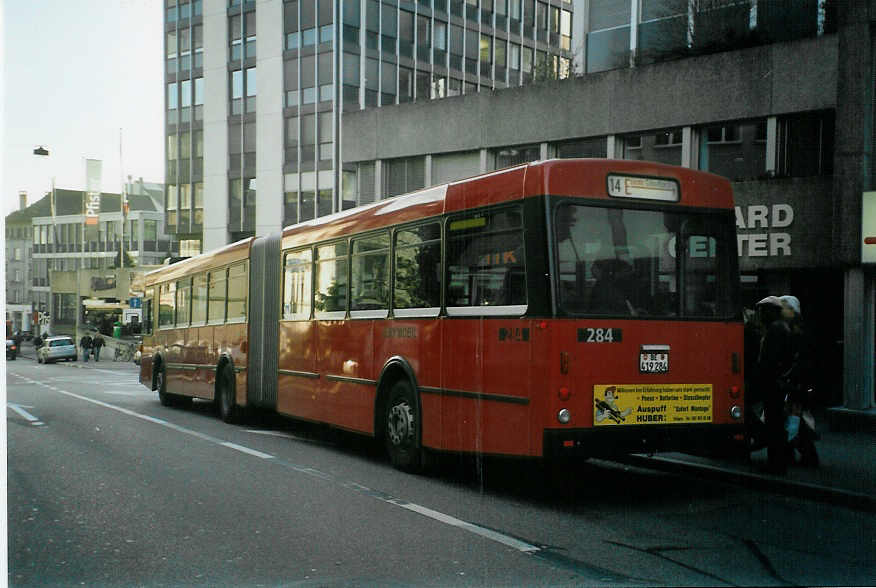 (092'213) - Bernmobil, Bern - Nr. 284/BE 419'284 - Volvo/R&J-Hess-Gangloff am 19. Februar 2007 in Bern, City West
