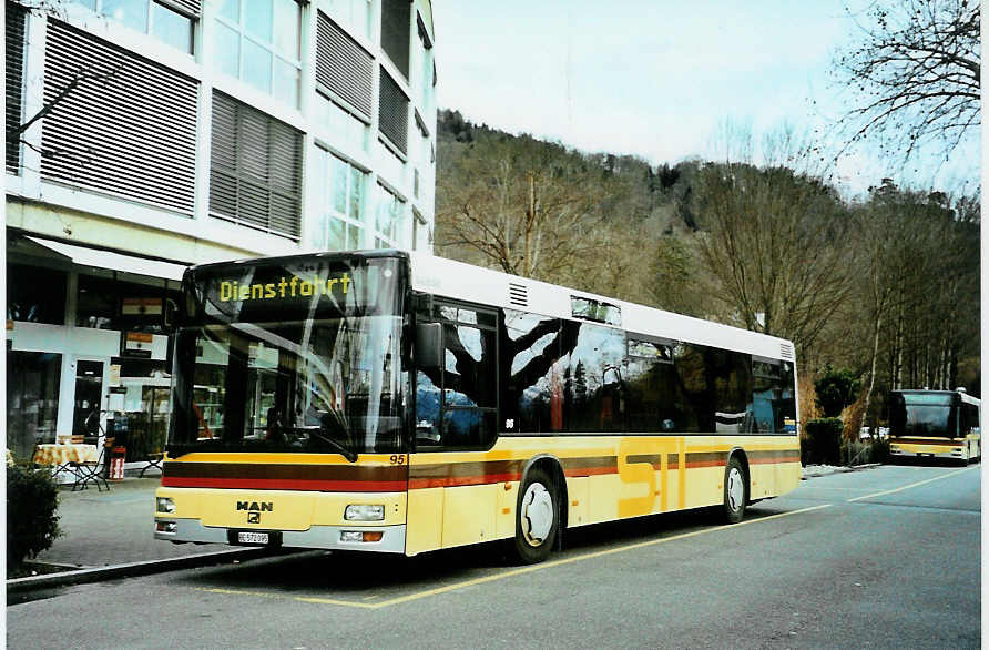 (092'405) - STI Thun - Nr. 95/BE 572'095 - MAN am 2. M�rz 2007 bei der Schiffl�ndte Thun